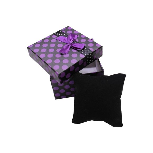 Thick Bracelet/Watch Box with pillow and Bow - Picture 4 of 6